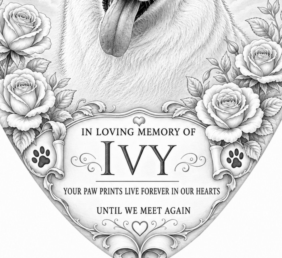 Detailed custom engraved dog memorial