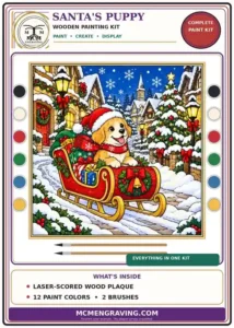 Santa's Puppy package label