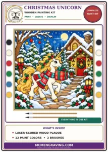 Christmas Unicorn package label