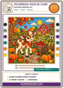 Fall Pumpkin Patch Cow package label