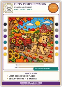 Puppy Pumpkin Wagon package label