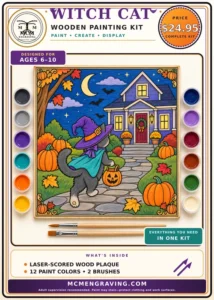Witch Cat package label